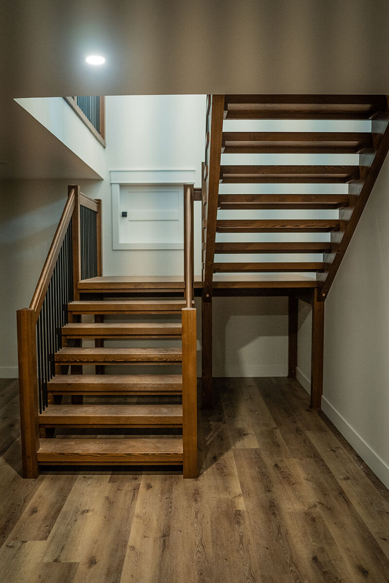 Custom timber staircase design and fabrication by Smith Timber Works.