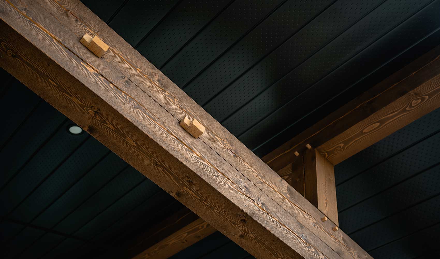 Precision timber framing details by Smith Timber Works, British Columbia.