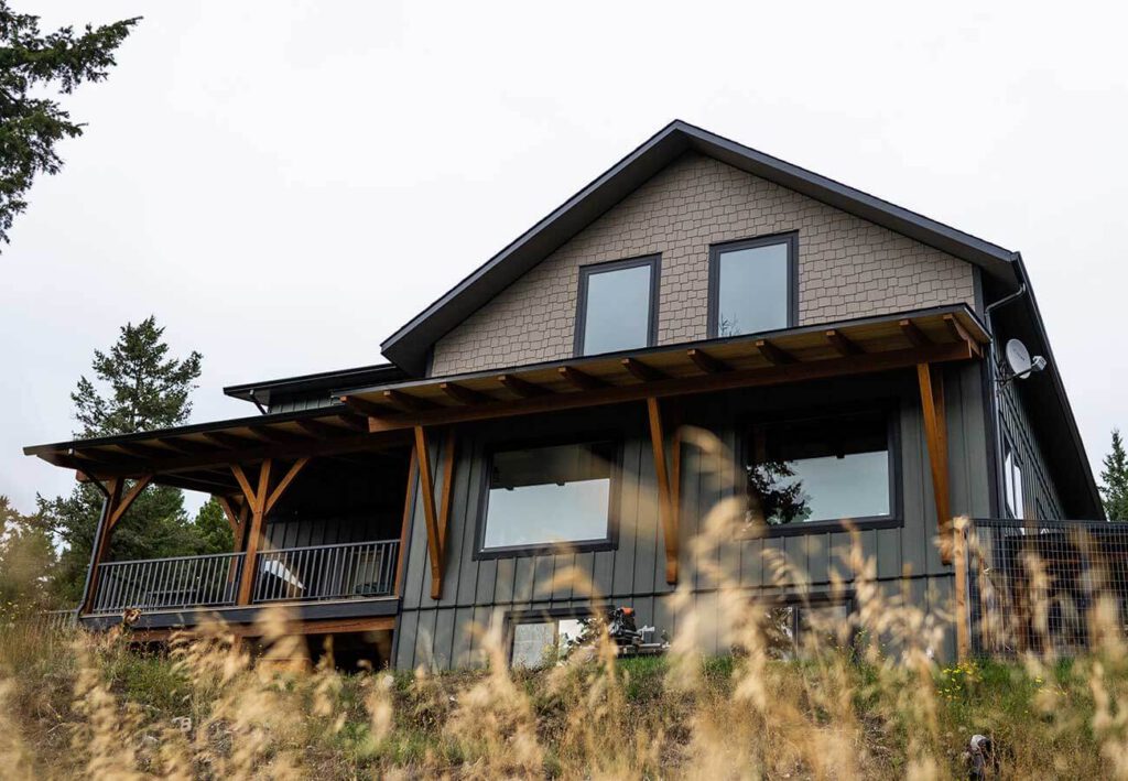 Modern timber frame home by Smith Timber Works, British Columbia.
